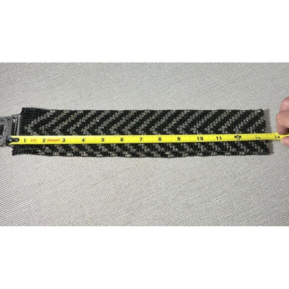 Vintage Stretch Glass Sead Bead Belt  Chevron OS 80’s GLAM Handemade - Picture 9 of 9